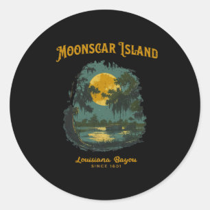 Retro Cartoon Halloween Zombie Island Classic Round Sticker