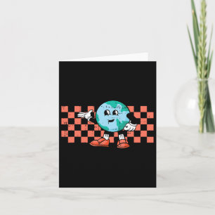 Retro Cartoon Planet Earth Day Environmental Natur Card