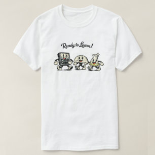 Retro Cartoon Ready to Learn Math Science T-Shirt