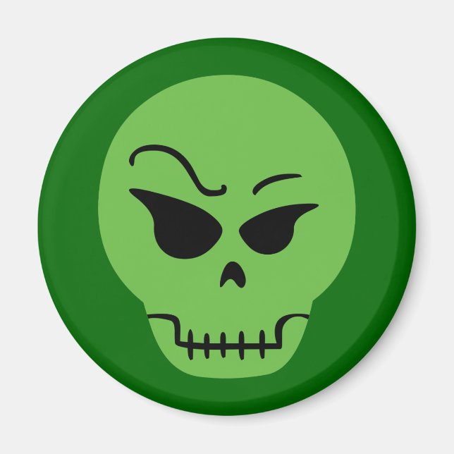 Retro Cartoon Skull Magnet (Front)