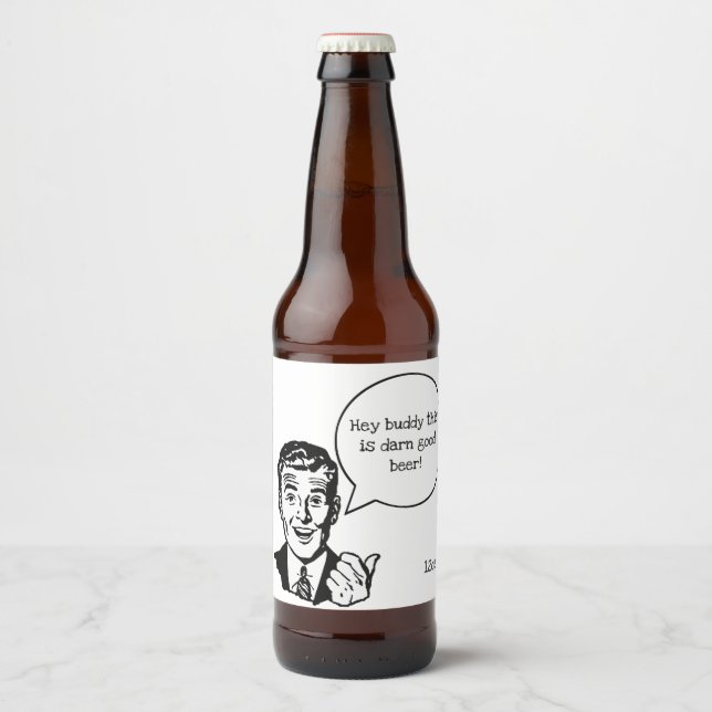 Retro Cartoon Talon Homme Custom Bière Étiquette (Devant)