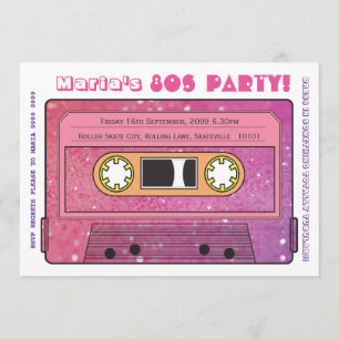Retro Casette Tape 80s Fête Thème Invitation
