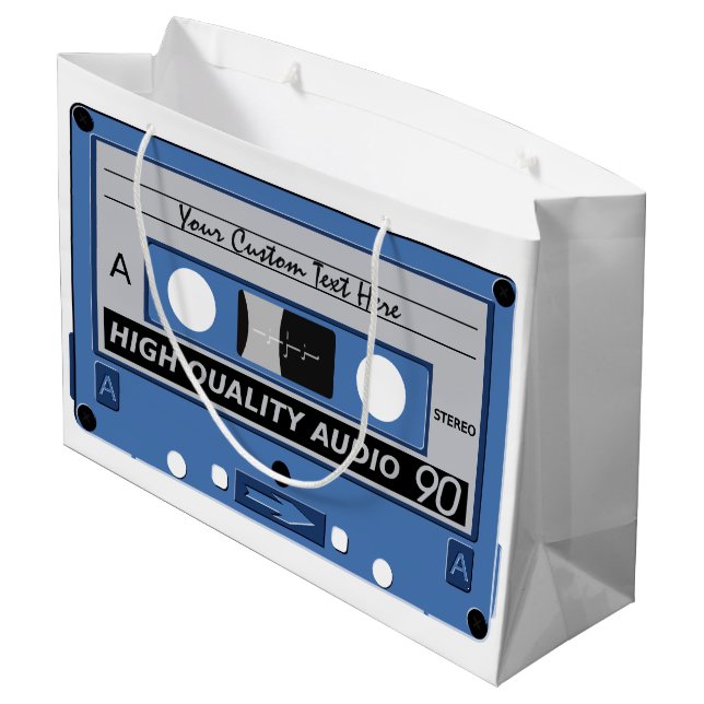 Retro Casette Tape custom gift bag (Back Angled)
