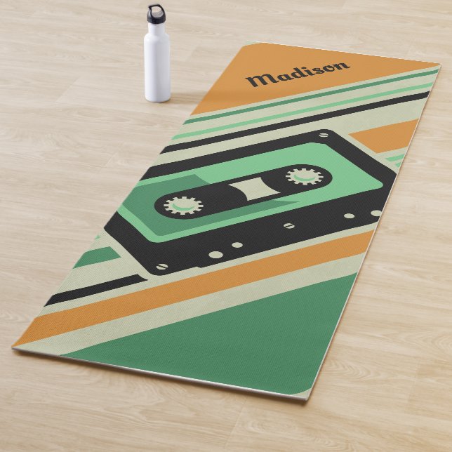 Retro Casette Tape custom name yoga mat (In Situ)