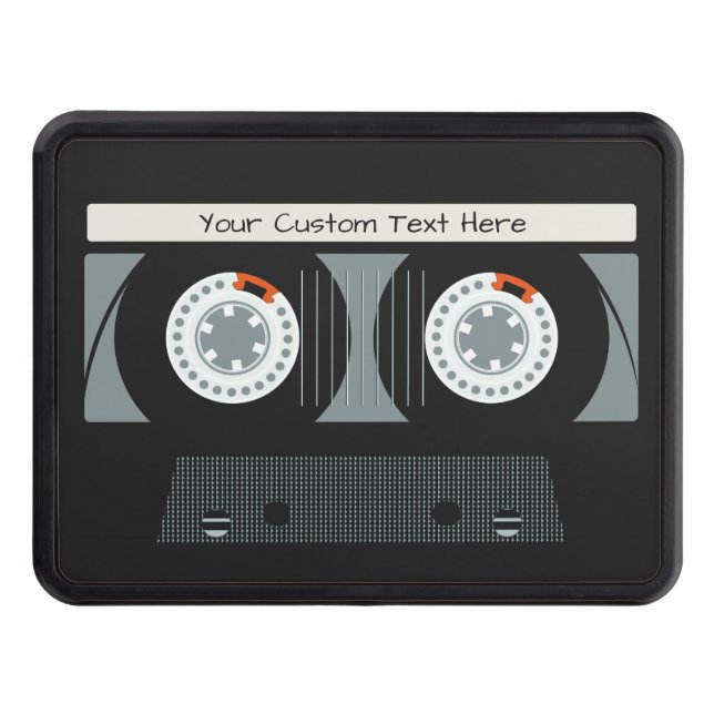 Retro Casette Tape custom text Trailer Hitch Cover (Front)