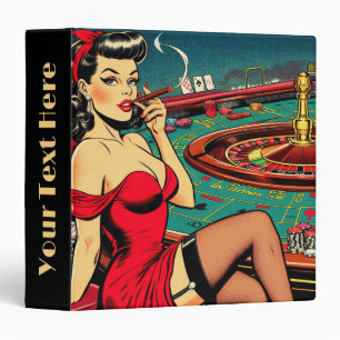 Retro Casino Pop Art Comics Illustration Binder