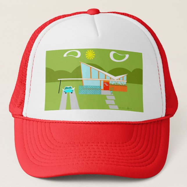 Rétro casquette de camionneur de Chambre de Palm (Devant)