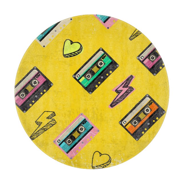 Retro Cassette: 80's Love Party Design Cutting Board (Front)