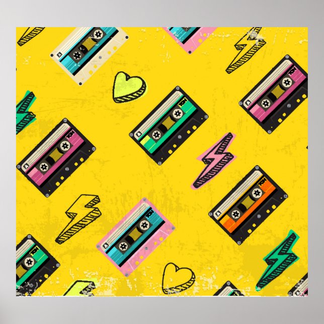 Retro Cassette: 80's Love Party Design Poster (Front)