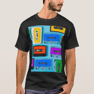 Retro Cassette: Blue Background Collection T-Shirt