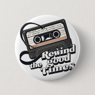 Retro Cassette Design for Nostalgia lovers 2 Inch Round Button