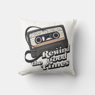 Retro Cassette Design for Nostalgia lovers Throw Pillow