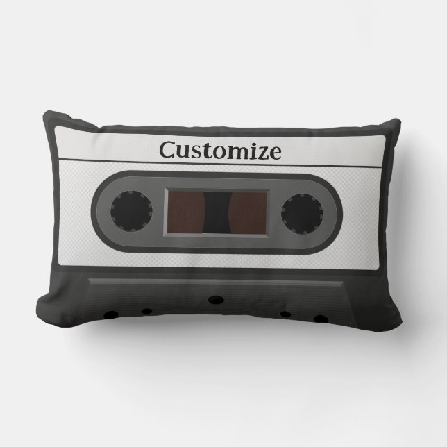 Retro Cassette  Lumbar Pillow (Front)