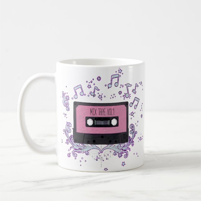 Retro Cassette Mix Tape Coffee Mug (Left)