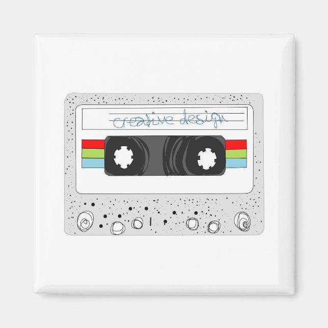 Retro cassette tape 80s style magnet (Front)