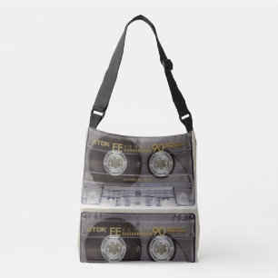 Retro Cassette Tape and Albums Crossover Bag