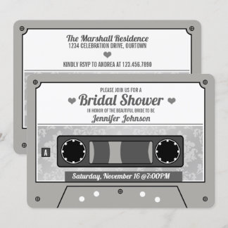 Retro Cassette Tape Bridal Shower Invitation