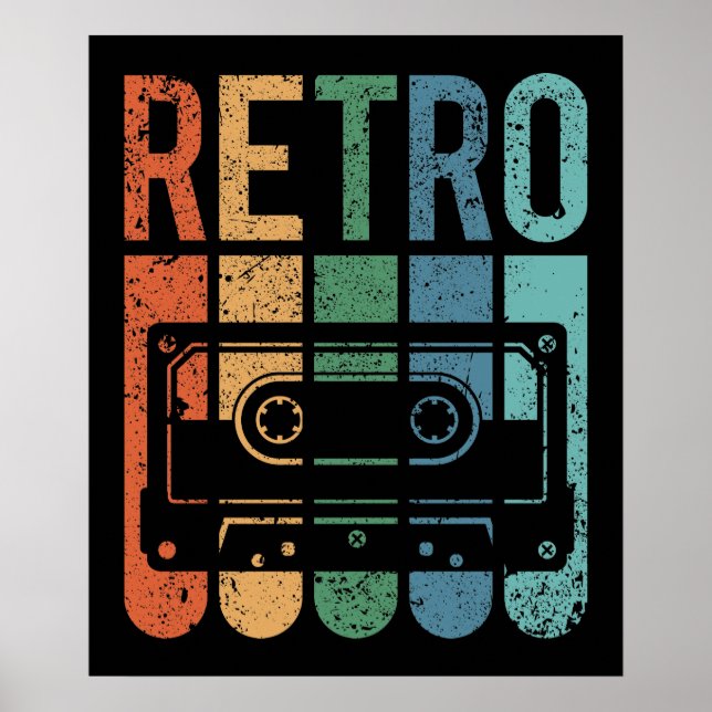 Retro Cassette Tape (Grunge Effect) Poster (Front)