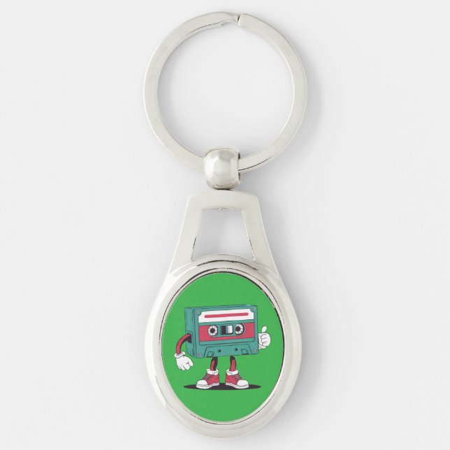 Retro cassette tape. keychain (Front)