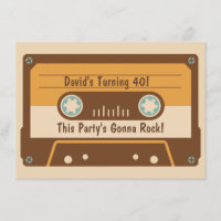 Retro Cassette Tape Party Invitation