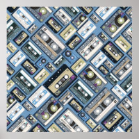 Retro cassette tape pattern