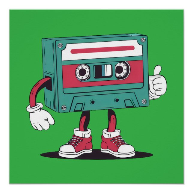 Retro cassette tape. poster (Front)