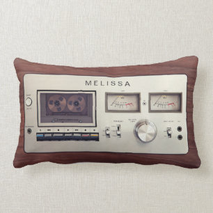 Retro Cassette Tape Recorder Unique Funny Look Lumbar Pillow