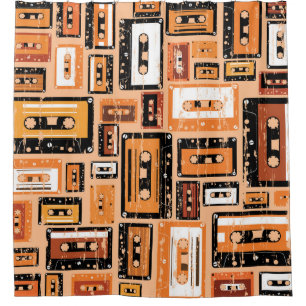 Retro Cassette Tape Seamless Pattern
