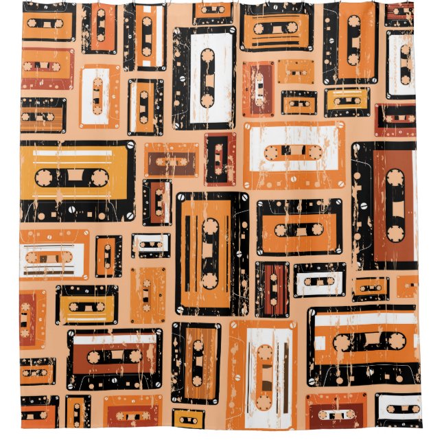 Retro Cassette Tape Seamless Pattern (Front)