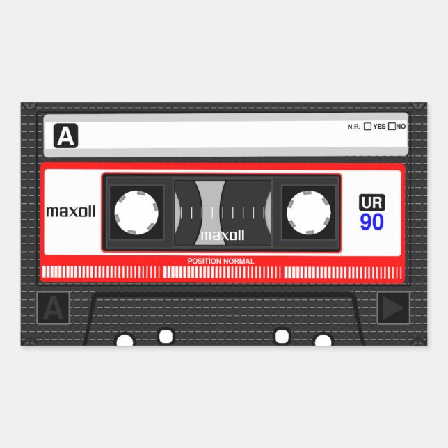 RETRO CASSETTE TAPE STICKER les années 70 80s 90s (Devant)