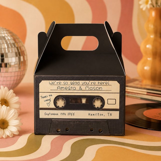 Retro Cassette Tape Wedding Favour Favor Box (Retro Cassette Tape Wedding Favor Boxes)