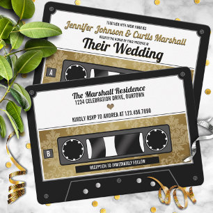 Retro Cassette Tape Wedding Invitation