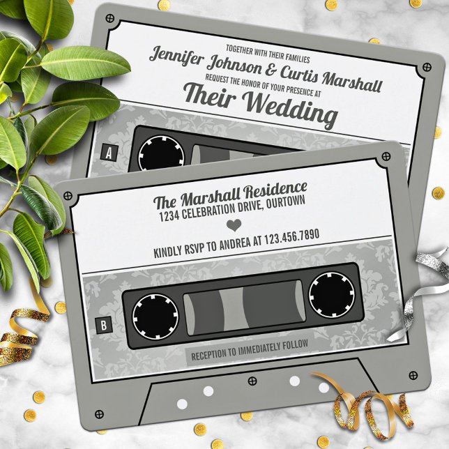 Retro Cassette Tape Wedding Invitation (Creator Uploaded)
