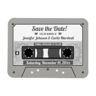 Retro Cassette Tape Wedding Save the Date Magnet