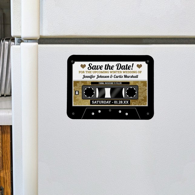 Retro Cassette Tape Wedding Save the Date Magnet (Creator Uploaded)