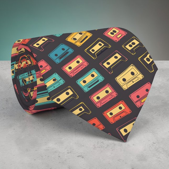 Retro Cassette Tapes Pop Culture Custom Necktie (Creator Uploaded)