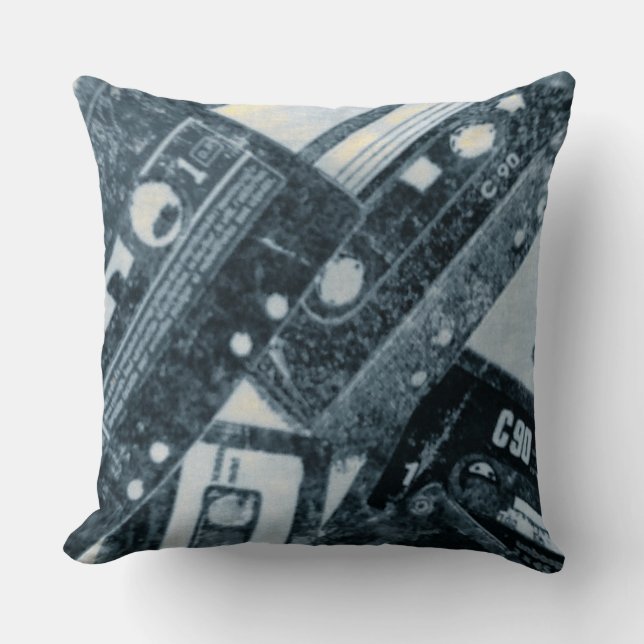 Retro Cassette Tapes Throw Pillow (Front)