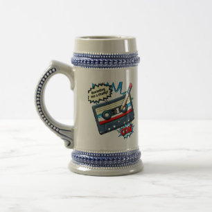 Retro cassette with pencil – Pop-art design with t Beer Stein