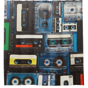 Retro Cassettes: Blue Background Vintage.