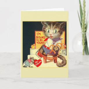 Retro Cat and Mouse Valentine's Day Card