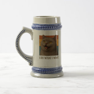 Retro Cat Attitude Beer Stein