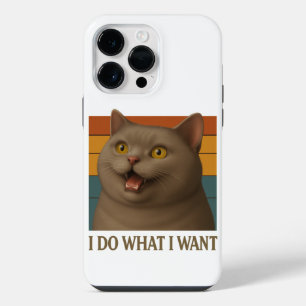 Retro Cat Attitude iPhone 14 Pro Max Case