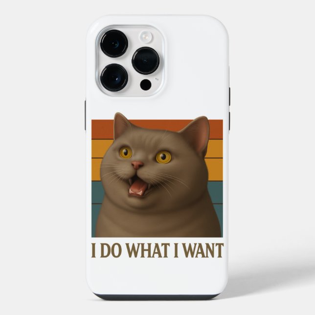 Retro Cat Attitude  iPhone Case (Back)