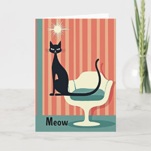 Retro Cat Birthday Card