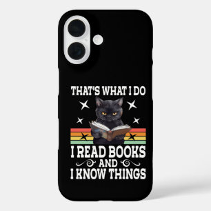 Retro Cat Books The Reader Halloween Reading Gift iPhone 16 Case