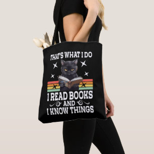 Retro Cat Books The Reader Halloween Reading Gift Tote Bag