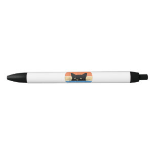 Retro Cat, Cat Lover, Cat Owner, Cute Cat Black Ink Pen