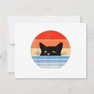Retro Cat, Cat Lover, Cat Owner, Cute Cat RSVP Card