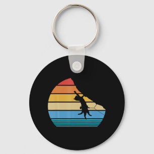 Retro Cat Climbing Meowtain Vintage Kitty Gift Roc Keychain