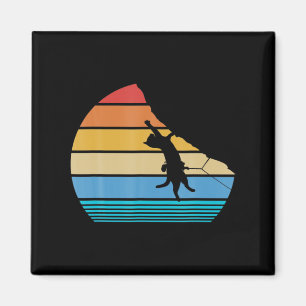 Retro Cat Climbing Meowtain Vintage Kitty Gift Roc Magnet